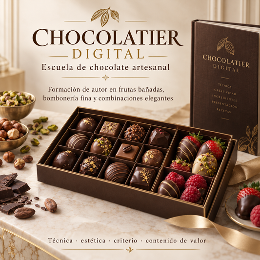 Curso digital de frutas bañadas + chocolates artesanales